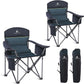 LET'S CAMP Oversized Folding Camping Chair Portable Outdoor Heavy Duty Padded Chairs Lawn Chair with Cup Holder, Storage Pocket and Cooler Bag, Supports 450LBS, for Camp, Travel, Picnic,2 Pack(Green)