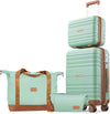 Luggage Sets 4 Piece, 20 Inch Expandable Carry On Suitcase with TSA Lock & Spinner Wheels, Lightweight Travel Luggage Sets with YKK Zippers (Green, 4 Piece Sets(14/20/DB/TB))