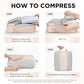 10 Set Compression Packing Cubes for Travel Women Mom,OlarHike Luggage Clothes Storage Gifts for Travelers,Airplane/Cruise/Car/Train Travel Essentials,Compressible Expandable Saver Space Bags(Beige) - Roamly