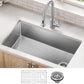 KRAUS Fairlane 33-inch Undermount Single Bowl 18-Gauge Stainless Steel Kitchen Sink, KHU640-33