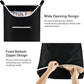 Hanging Laundry Hamper Bag Behind Door Hampers for Laundry Hanging Save Space Zipper Laundry Hamper Door Hanging with 2 PCs Stainless Steel Hooks Suction Hooks for Wall/Bathroom (Black-2Pack)