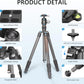 Carbon Fiber Lightweight Travel Tripod with Ball Head, Removable Center, Maxload 10kg, Weight 1.66kg, Folded 470mm (LX-284CT+XB-38)