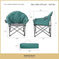 ARROWHEAD OUTDOOR 2-Pack Oversized Heavy-Duty Club Folding Camping Chair w/Pocket, Cup Holder, Portable, Padded, Moon, Round, Saucer, Supports 330lbs