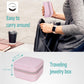 Travel Small Portable Mini Jewelry Box for Rings Earrings Necklaces and Lipstick Pink