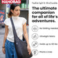 Nanobag Ultra-Lightweight Foldable Sling for Women & Men, Reusable Grocery & Travel Bag, Packable Collapsible Compact Market Crossbody (Sling Blue Waves)