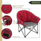 ARROWHEAD OUTDOOR Oversized Heavy-Duty Club Folding Camping Chair with Pocket, Cup Holder, Portable, Padded, Moon, Round, Saucer, Supports 330lbs, Carrying Bag