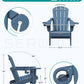 SERWALL Folding Adirondack Chair, Dual Cup Holders & All-Weather HDPE, Wood-Like Patio Chair for Backyard, Camping，Pool & Fire Pit- Navy