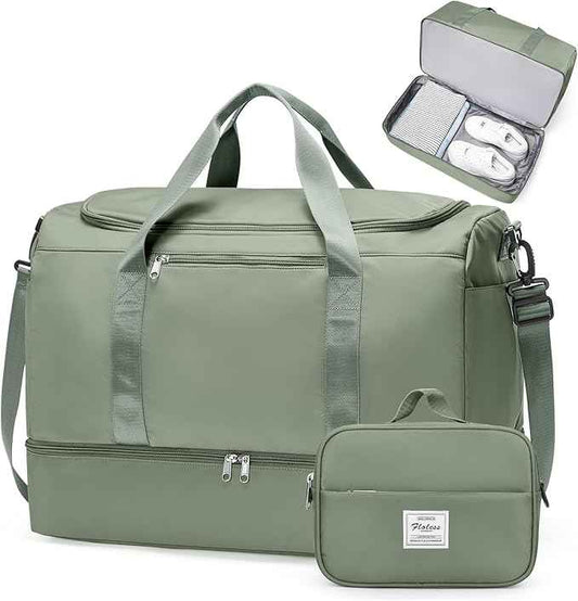 Extra Large Travel Duffle Bag,Carry on Overnight Weekend with with Shoes Compartment & Toiletry Bag,Weekender Bags for Women for Travel Business Trips Sport Hospital