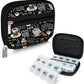 Serfeymi Weekly Travel Pill Organizer Pill Case for Purse with Removable 7 Day Pill Box, Fashionable Travel Medicine Organizer Pill Container for Medicine, Vitamin, Supplement - Black 02 + Pill Box