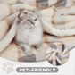 PU MEI Super Soft Faux Rabbit Fur Sherpa Fleece Throw Blanket, Reversible Luxury Cozy Cute Furry Blanket, Plush Warm Shaggy Fluffy Checkered Blankets for Sofa Couch Bed (Grey-Plaid, 80" x 90")