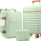 Luggage Sets 3 Piece, Carry On Luggage 20In With Spinner Wheels,PC Hardside Suitcase Set with TSA Lock,Durable Carry On Suitcase With Travel Backpack for Men (Light Green, 3 piece set (BP/20inch))