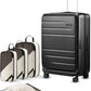 LUGGEX Checked Suitcase Top Opening, FLT and Travel Packing Cubes Bundle – Travel Essentials (FX-Lite, 30 Inch, 105L-115L)