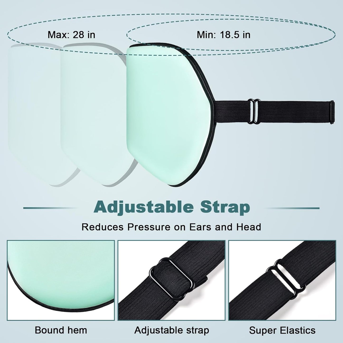Sleep Mask, Real Natural Pure Silk Eye Masks with Adjustable Strap for Sleeping, Mulberry Silk Eye Sleep Shade Cover, Block Light Reduces Puffy Eyes Traveling Gifts