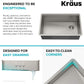 KRAUS Kore Workstation 30-inch Undermount 16 Gauge Stainless Kitchen Sink, Single Bowl Kitchen Sink with 3/4 HP Garbage Disposal, KWU110-30-100-75MB