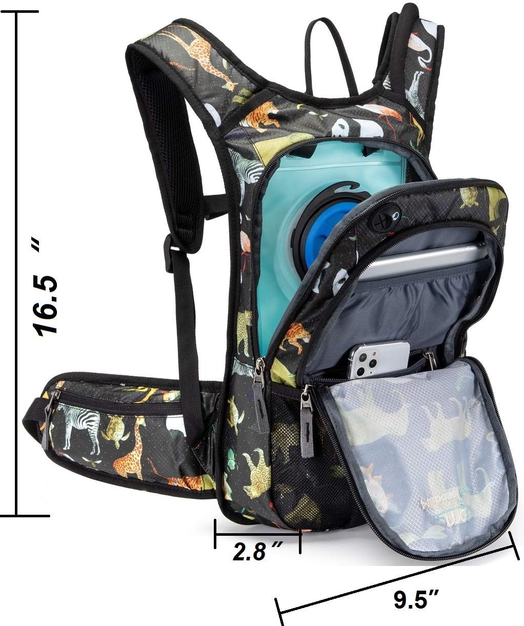 15L Insulated Hydration Backpack Pack with 2L Water Bladder Lightweight Hiking Backpack Bag for Women Men Daypack for Hiking Running Festival Camping Biking - Roamly