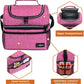 OPUX Lunch Box For Women, Insulated Large Lunch Bag Adult Work, Double Decker Lunchbox Meal Prep, Dual Compartment Leakproof Lunch Cooler, Soft Lunch Pail Tote for Girls, Kids, School (Pink, 16 Cans)