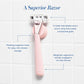Women's Razor Shave Kit, 1 Rose Razor Handle + 6 Blade Refills + Super Pink Glossy Shave Oil