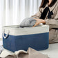 TheWarmHome Organization and Storage Basket for Organizing - X Large 3 Pack 17.7L×13.8W×9.8H in Collapsible Storage Bin for Shelves, Basket for Gifts Empty Toys Organizer Gift (White & Jean Blus)