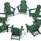 SERWALL Adirondack Chair with Cup Holders - Composite Adirondack Chairs Set of 8 HDPE Outdoor Chairs All Weather Use- Green