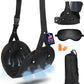 Portable Airplane Foot Hammock(Memory Foam)-Ultimate Comfort Bundle w/Sleep Mask & Ear Plugs, Foot Hammock for Plane Travel Essentials to Relax Your Feet, Airplane Foot Rest Perfect for Long Flight