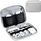 Electronics Organizer Bag, Portable Cable Organizer Case Travel Electronic Accessories Storage Case - Travel storage bag for Cables, Chargers, Phone, SD Cards - Grey