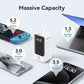 Fast Charging Power Bank 18400mAh 65W Portable Laptop Charger, LCD Display, Travel Essential Battery Pack with Built-in USB-C & Lightning Cables for iPhone 16/15/14/13/12 MacBook Samsung