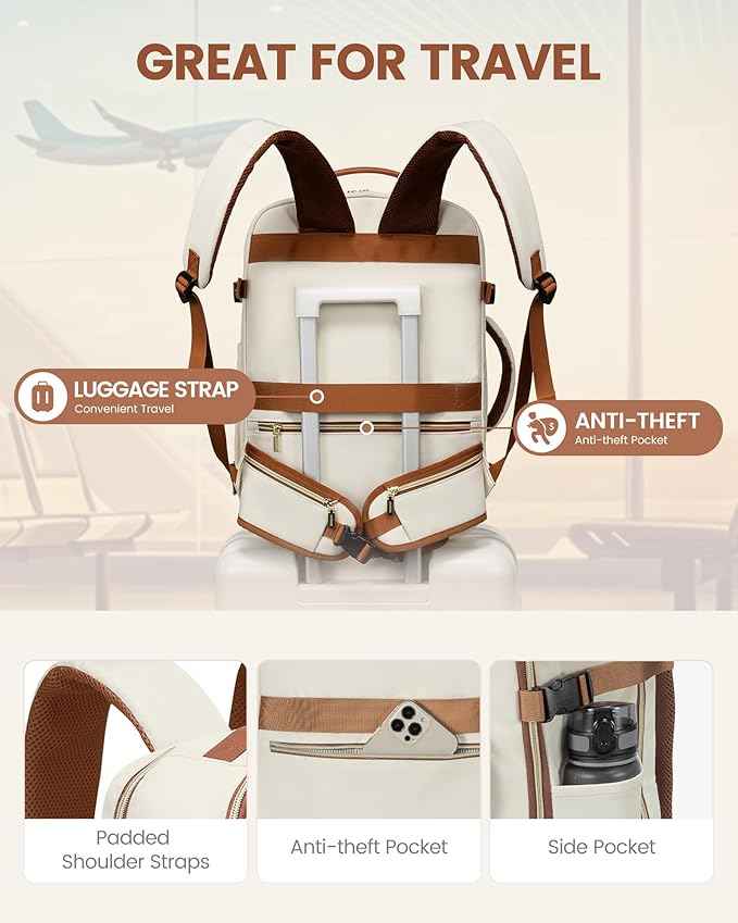 LOVEVOOK Travel Backpack for Women with Waist Strap,40L Cute Carry on Backpack Travels Essentials Personal Item Backpack for Traveling on Airplane,Large Carry on Luggage Travel Bag Flight Approved