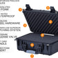 MEIJIA Portable All Weather Waterproof Camera Case With Foam,Fit Use of Drones,Camera,Equipments,Pistols,15.98x12.99x6.85inches