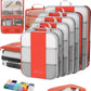 10 Set Compression Packing Cubes for Travel Essentials,Compressible Expandable Packing Cubes for Suitcase,OlarHike Luggage Organizer Bags for Travel,Handy Helper for Organizing Clothes(Orange) - Roamly