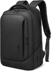 hk Laptop Backpack for Men with USB Charging Port Water-Resistant for 17.3 Inch Computer Bag Durable High-Tech Daypack Casual Backpack for Business Work College Weekender Travel- Black