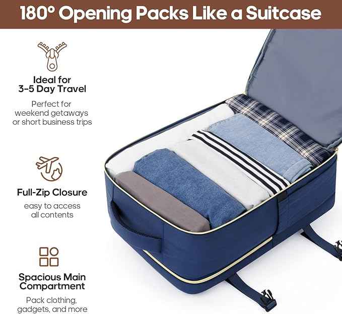 Luggage Sets 3 Piece, Carry On Luggage 20In With Spinner Wheels,PC Hardside Suitcase Set with TSA Lock,Durable Carry On Suitcase With Travel Backpack for Men (Navy Blue, 3 piece set (BP/20inch))