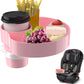 Kids Car Seat Tray, Travel Tray with Cup Holder for Toddler Baby, Kids Car Seat Food Snack Organizer for Road Trip, Stroller Snack Tray Travel Must Haves Toddler Must Haves (Pink)