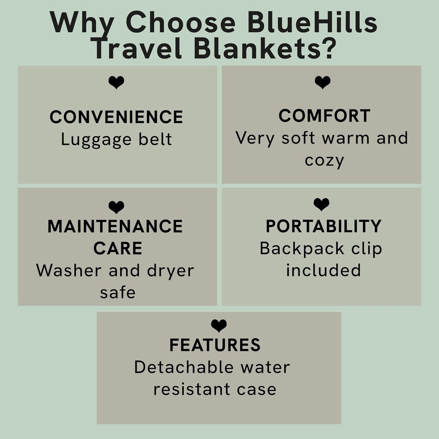 BlueHills Ultra Compact Travel Blanket 2 Pack Large Soft Cozy Portable Blanket Sheet with Carry Case and for Flight Airplane Car Layover Camping Hotel Grey C202-2PK-Gray