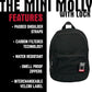 Dime Bags Odor Sealing Locking Backpack, Carbon Lining for Smell & Spill Protection, 3-Digit Combo Lock, Durable Water-Resistant Exterior, Compact Travel Bag, Changeable Patch, Mini Molly (Black)