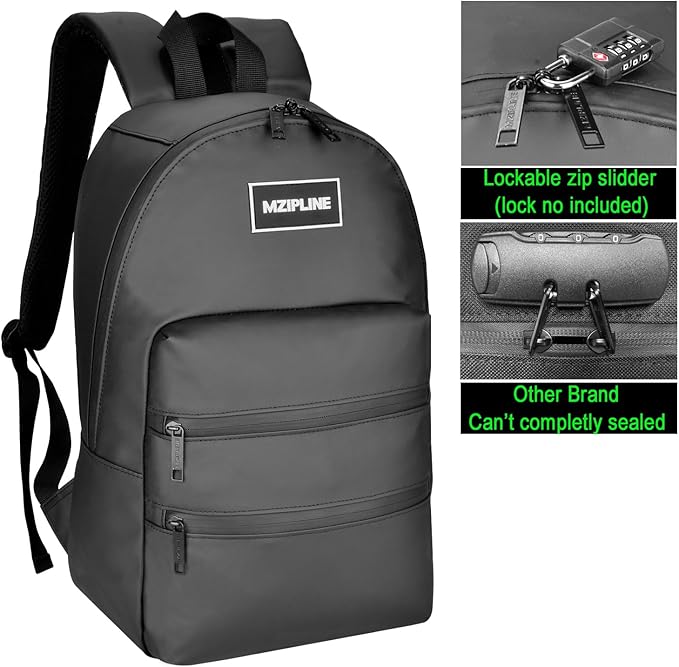 Backpack Bag With TSA Lock & Key-Smell Proof-Water Resistant Laptop Daypack Travel bags for Men & Women Travel (Black-2)