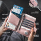 VULKIT Passport Holder with Airtag Holder RFID Blocking Passport Wallet Travel Leather Passport for Women(Pearl Pink)