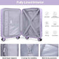 UKEIN Luggage Sets 3 Piece, Carry On Luggage 20In With Spinner Wheels,PC Hardside Suitcase Set with TSA Lock,Durable Carry On Suitcase With Travel Backpack for Men (Violet, 3 piece set (BP/20inch))