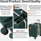 mixi 2-Piece Luggage Sets with Cup Phone Holder and Charger Hard Shell Suitcases with Spinner Wheels, 20+26 Inch Blackish Green