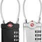 ZHEGE TSA Luggage Locks, Zipper Lock with Inspection Indicator, 4 Digit Cable Lock with 5.5 Inch Flexible Cable for Suitcase, Backpack, Baggage, Gym Locker, Toolbox (2 Pack, Black and Silver)