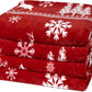 PHF Printed Fleece Blanket Queen Size, No Shed No Pilling Ultra Soft Plush Cozy Xmas Prints Theme Home Décor Flannel Blanket for Bed, Sofa, Couch and Gift, 90 "x 90", Reindeer and Trees, Red