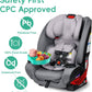 [2 Packs] Kids Car Seat Tray, Travel Tray with Cup Holder for Toddler Baby, Kids Car Seat Food Snack Organizer for Road Trip, Stroller snack Organizer Travel Must Haves Toddler Must Haves (Cyanine)