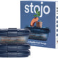 STOJO Collapsible Sandwich Box – 24oz, Reusable Food Storage Container, Silicone Bowl for Hot/Cold Food – Meal Prep, Lunch, Camping, Hiking – Dishwasher Safe (Set of 3, Translucent Denim)