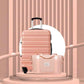LONG VACATION 6 Piece Luggage Set Carry on Suitcase with ABS+PC hardshell, Spinner Wheels & YKK Zipper TSA Lock (PINK, 6 piece set)