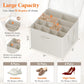 Lifewit Shoe Storage Organizer for Closet, Fits 12-16 Pairs, Large Shoe Box Storage Containers with Clear Cover and Reinforced Handles, Foldable Storage Bins Fits for Boots Heels Sneakers White