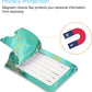 Fintie Luggage Tags, Privacy Cover ID Label with Stainless Steel Loop and Address Card for Travel Bag Suitcase, Aqua Wave (2 Piece)