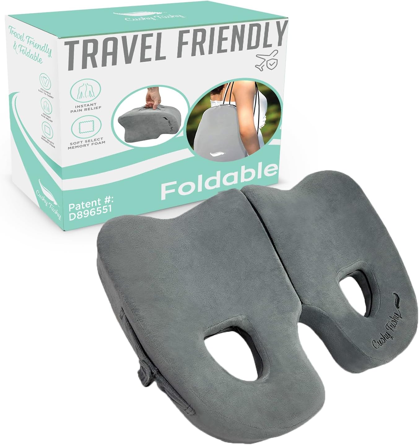 Premium Foldable Piriformis Cushion - Piriformis Pain and Sciatic Pain Relief Cushion - for Home & Office Use, Perfect for Travel or Driving - Piriformis Cushion