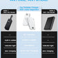 Portable Phone Charger, 12000mAh 22.5W Fast Charging Power Bank with Built-in Cables & Wall Plug, External Battery Bank with LED Display, Travel Essential Battery Pack for iPhone, iPad, Samsung White