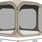 East Oak Screen House Tent Pop-Up, Portable Screen Room Canopy Instant Screen Tent 12 x 12 FT with Carry Bag for Patio, Backyard, Deck & Outdoor Activities, Beige