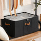 StorageWorks Shoe Organizer for Closet, Fits up to 24 Pairs, Shoe Cubby Storage Containers with Adjustable Dividers and Clear Cover, Black