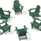 SERWALL Adirondack Chair with Cup Holders - Composite Adirondack Chairs Set of 6 HDPE Outdoor Chairs All Weather Use- Green